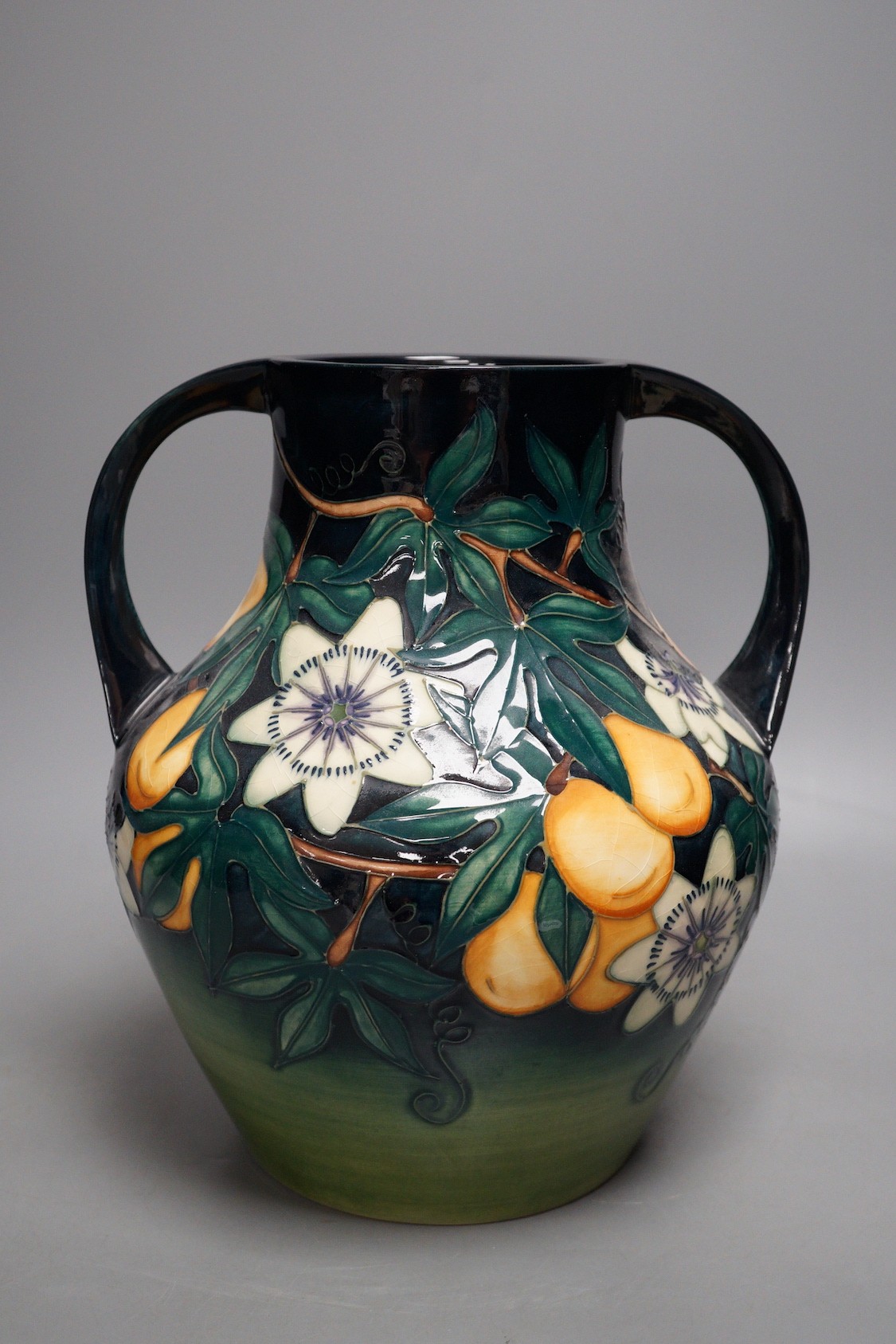 A Moorcroft pottery two handled vase, decorated with the 